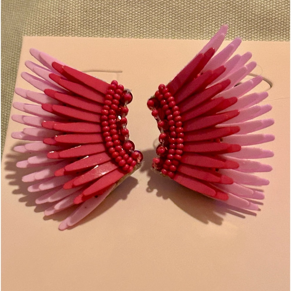 Mini Madeline Garnet/Pink Statement Stud Earrings by Mignonne Gavigan